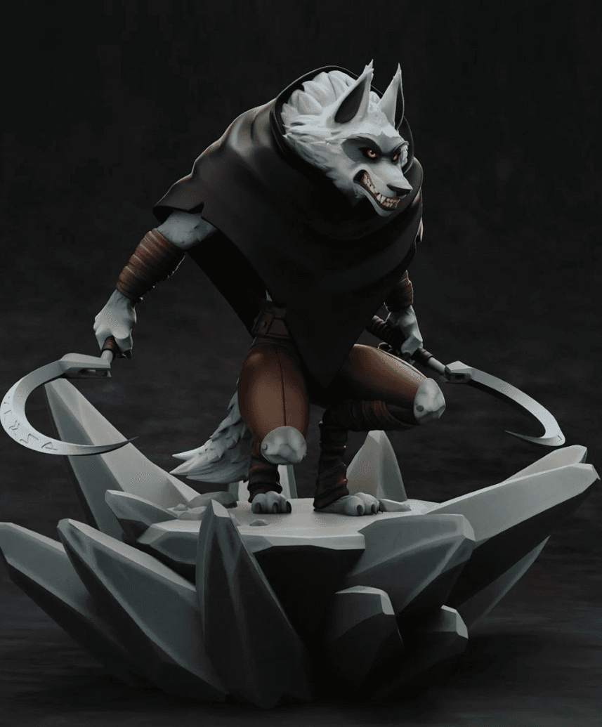 Death Wolf Statue 3d model