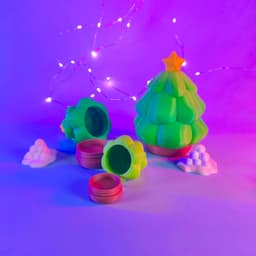Xmas Tree Container & Ornament Keychain Option 3d model
