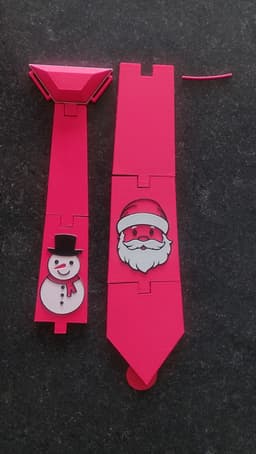 Tie Christmas with Santa and snowman 3d model