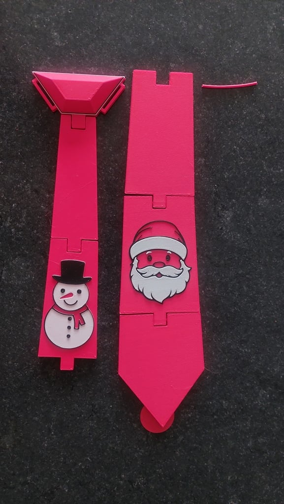Tie Christmas with Santa and snowman 3d model