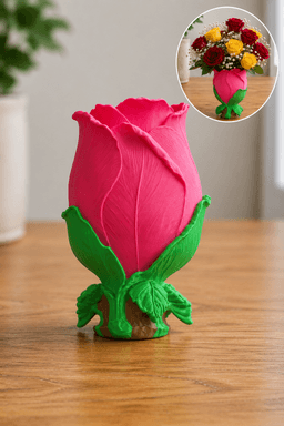 rose bud flower vase 3d model