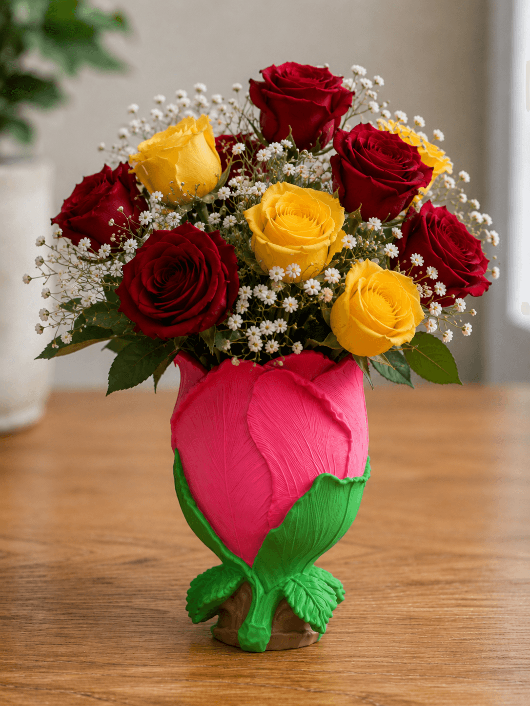 rose bud flower vase 3d model