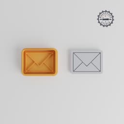 Envelope Shape Cookie Cutter & Stamp Set, Perfect for Fondant, Mail & Letter Designs, 3 Sizes, 6 Pieces PRODUCT_4869 3d model