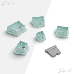 Succulent Plants And Pots Polymer Clay Cutter Pack, 7 Models, 2 Cutter Version, 5 Size, No: 1131 3d model