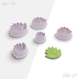 Succulent Plants And Pots Polymer Clay Cutter Pack, 7 Models, 2 Cutter Version, 5 Size, No: 1131 3d model
