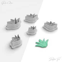 Succulent Plants And Pots Polymer Clay Cutter Pack, 7 Models, 2 Cutter Version, 5 Size, No: 1131 3d model