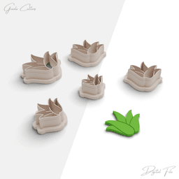 Succulent Plants And Pots Polymer Clay Cutter Pack, 7 Models, 2 Cutter Version, 5 Size, No: 1131 3d model