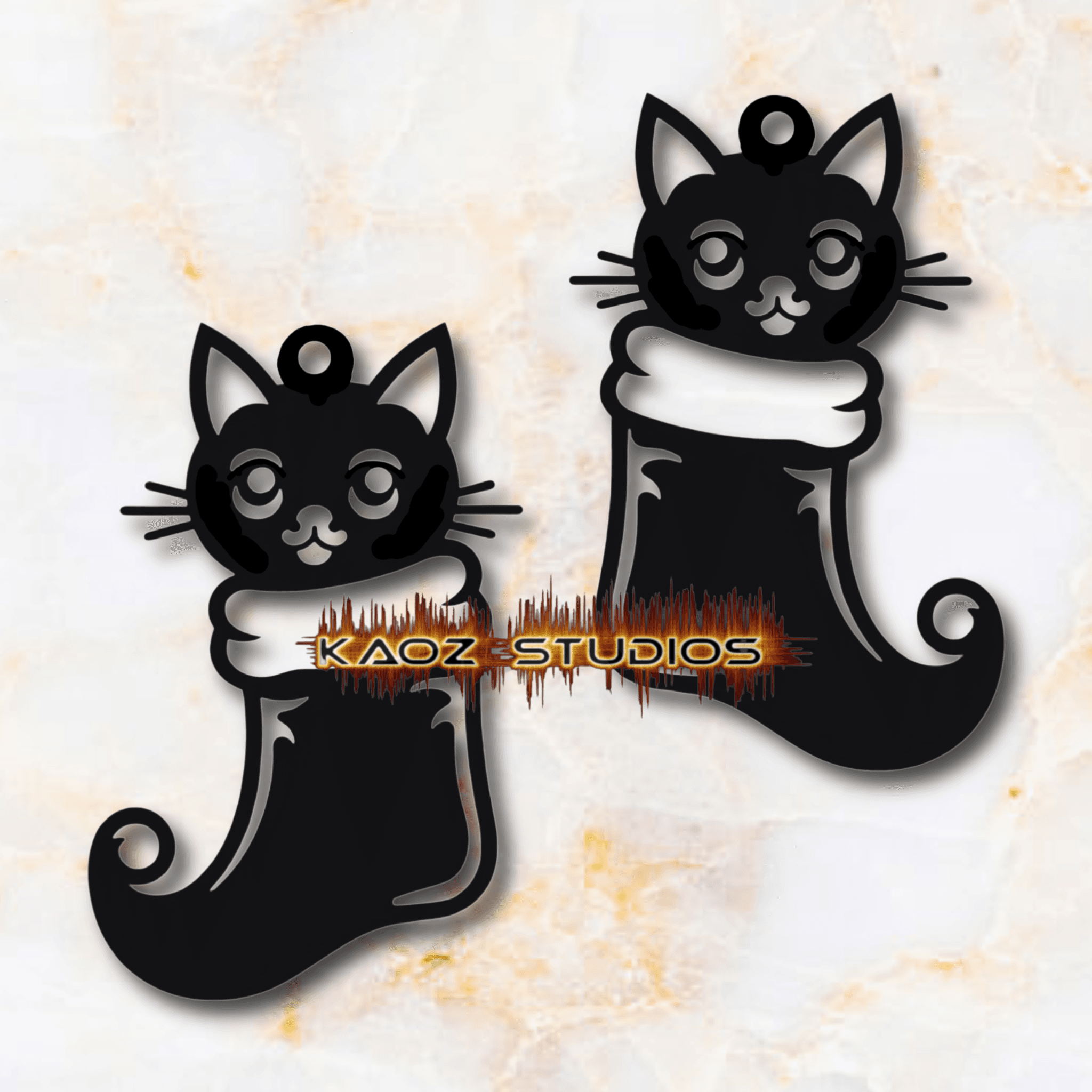 kitten elf sock earrings.stl 3d model