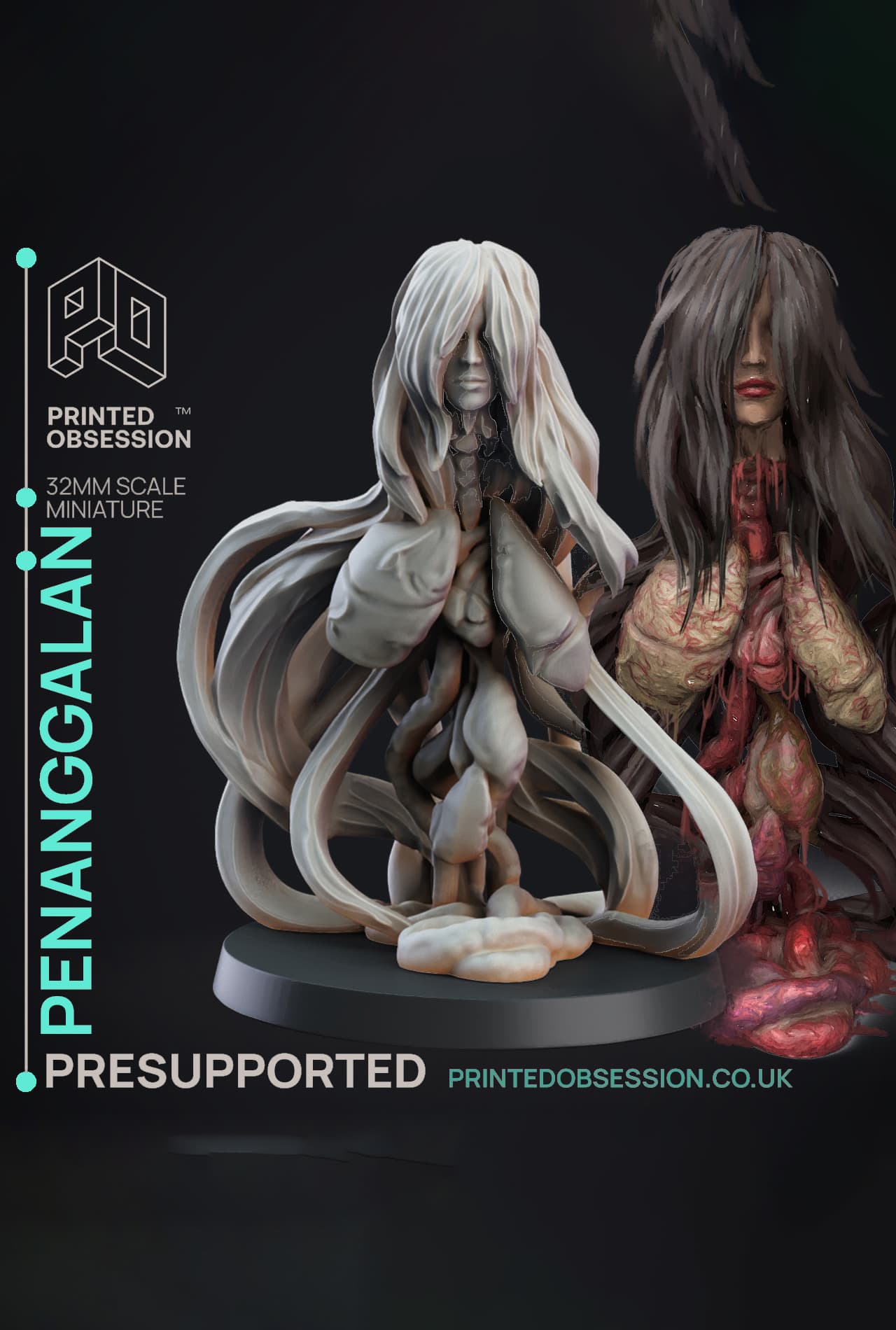 Penanggalan - Skin Walkers - PRESUPPORTED - Illustrated and Stats - 32mm scale 3d model
