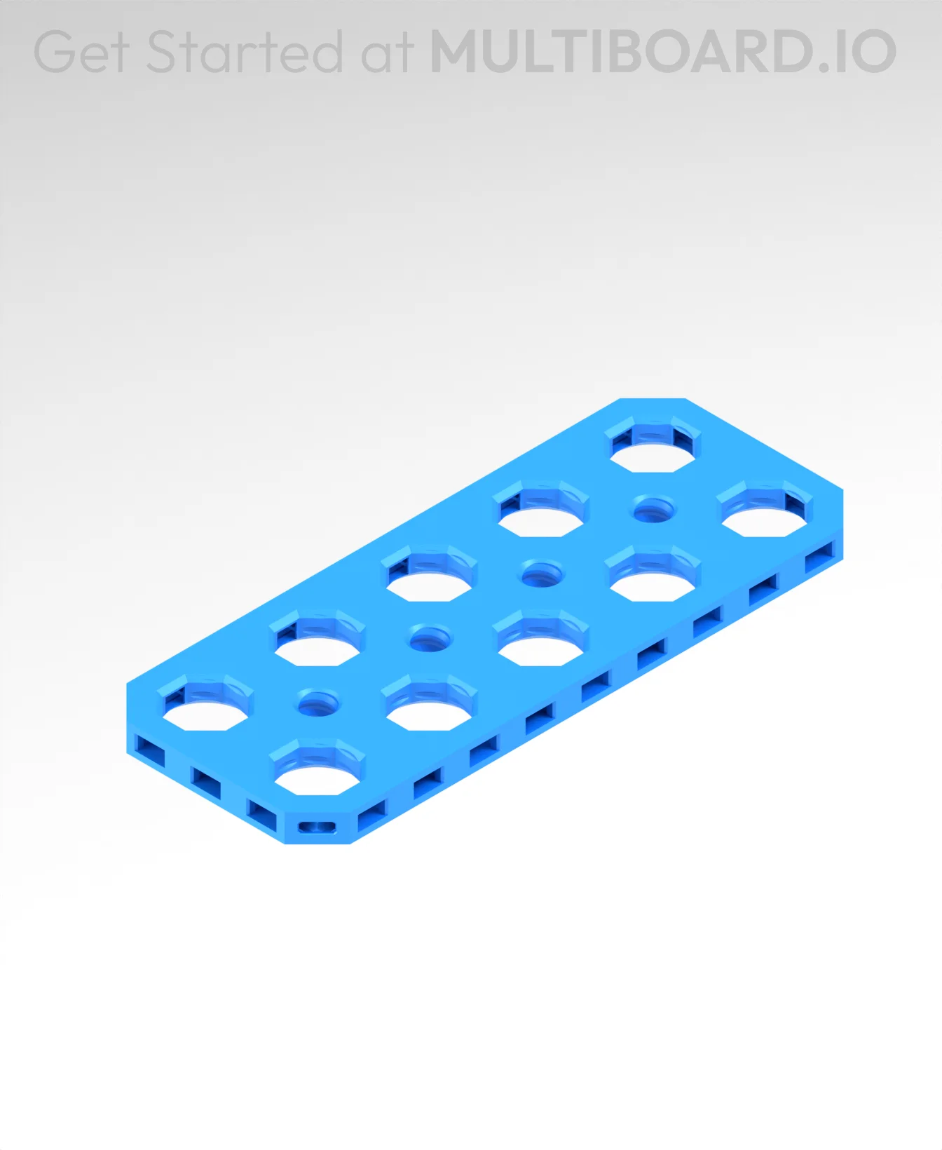 5x2 MU - Mid Hole, Small Thread MU - MultiBoard Plate 3d model
