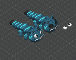 Long Derpy Tiger - Flexi Articulated Keychain, Straw Buddy & Display Figure - No Supports 3D Print S 3d model