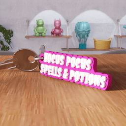 Halloween Hocus Pocus Spells Potions Keychain 3d model
