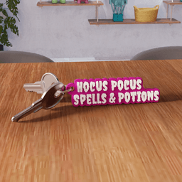 Halloween Hocus Pocus Spells Potions Keychain 3d model