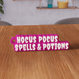 Halloween Hocus Pocus Spells Potions Keychain 3d model
