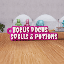 Halloween Hocus Pocus Spells Potions Keychain 3d model