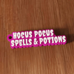 Halloween Hocus Pocus Spells Potions Keychain 3d model