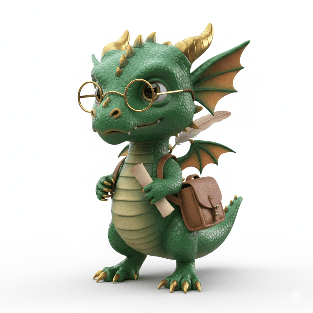 Cute Dragon : Tiny Scholar Dragon Fantasy Beast 3d model