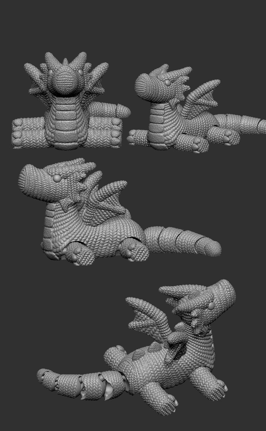 Crochet Dragon 3d model
