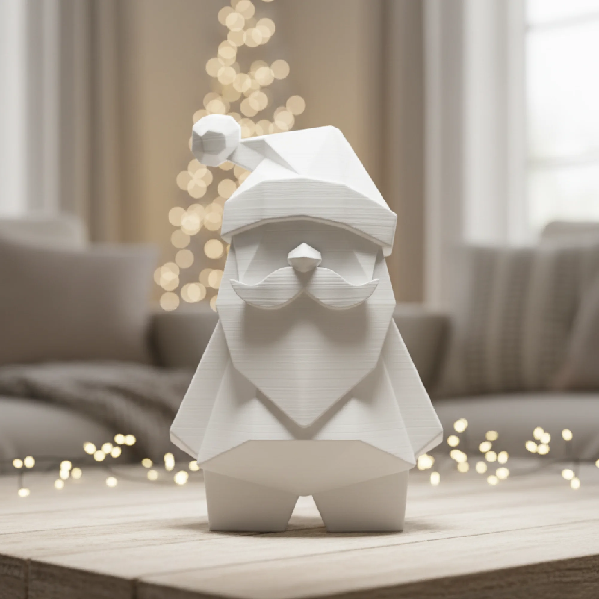 Low Poly Santa Claus Figure | Modern Geometric Christmas Decor | Minimal Holiday Decoration 3d model