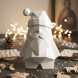 Low Poly Santa Claus Figure | Modern Geometric Christmas Decor | Minimal Holiday Decoration 3d model