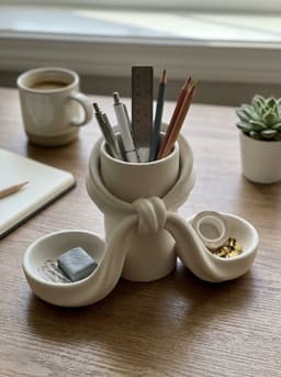Biomorphic Knotted Desk Organizer & Catchall Tray 3d model