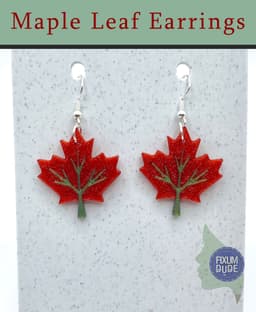 Maple Leaf Earrings 3d model
