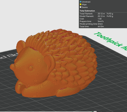 Hedgehog Family - Toothpick Holder - Keychain & Brush Stand - No Supports 3D Print STL/3MF 3d model