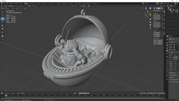 Baby Yoda Hovering Pram Christmas Ornament 3d model