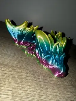 we have always printed this one with the AMS so we decided to do it in one color this time and it turned out great. we used a rainbow PLA from inland 3d model