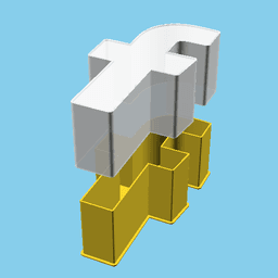 Facebook 'f' letter, nestable box (v1) 3d model