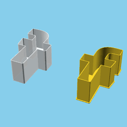 Facebook 'f' letter, nestable box (v1) 3d model