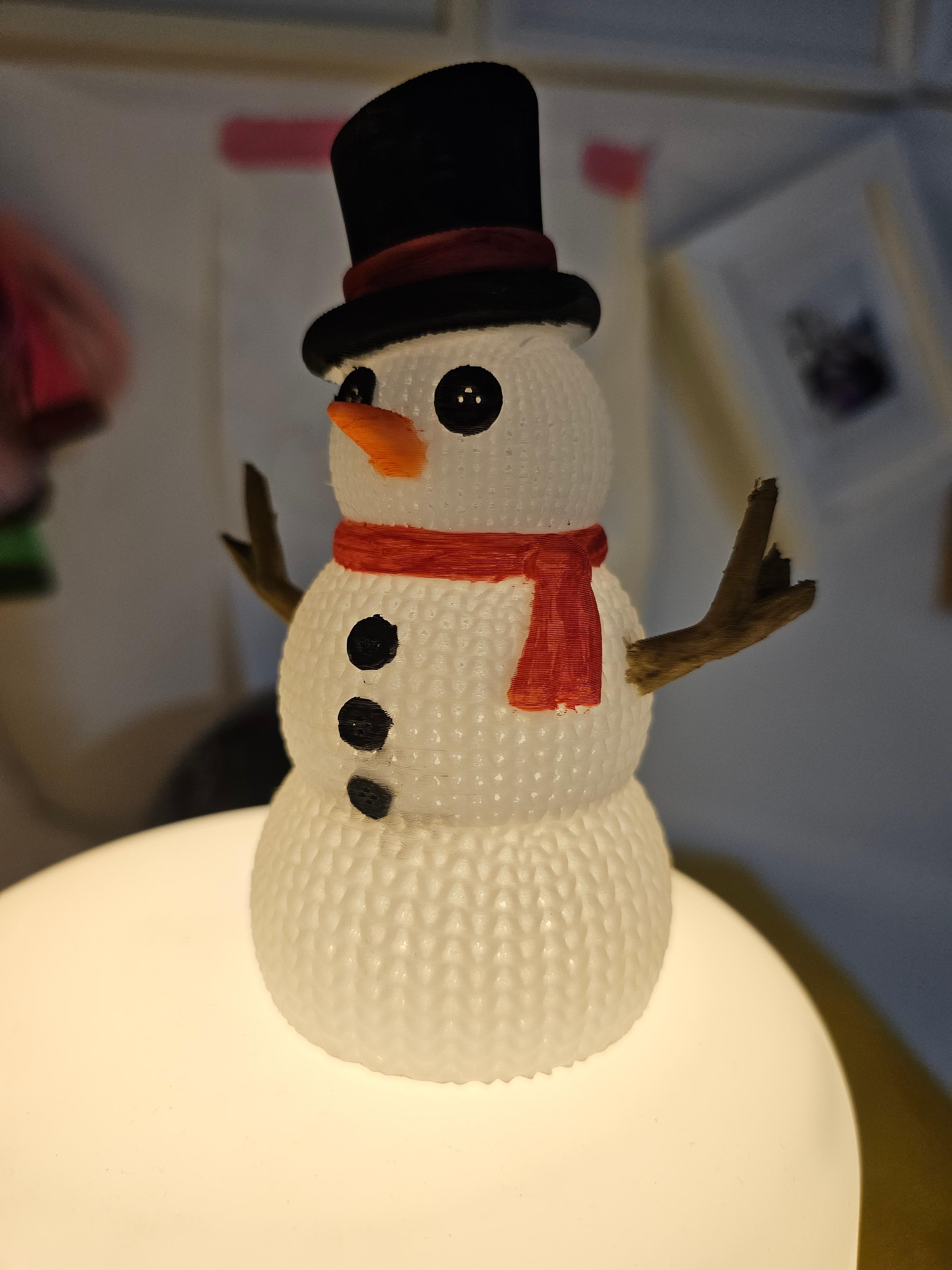 snowman led lamp.stl 3d model