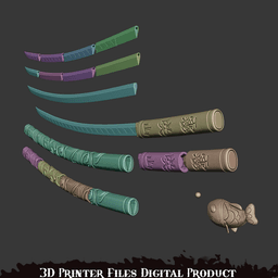 PsyLocke Breezy Butterfly Cosplay Katana Marvel Rivals 3d model