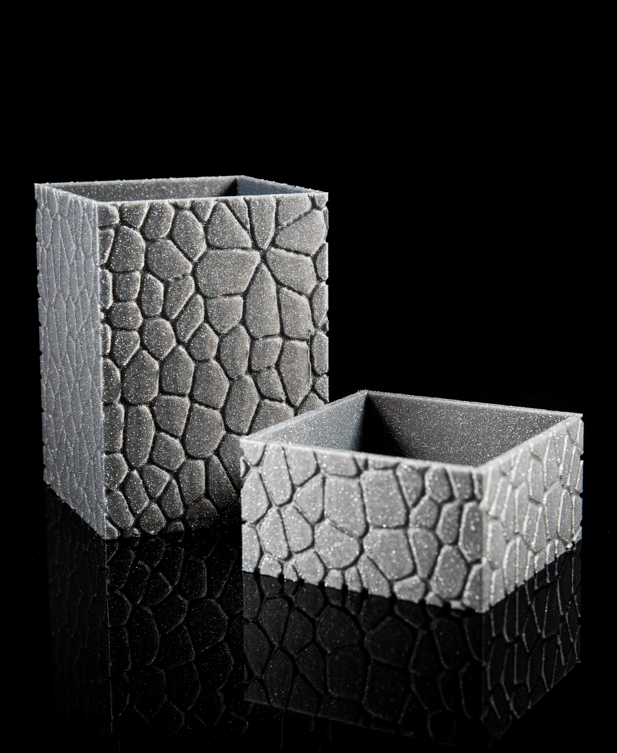 Stone Cups, Square Version - 3 Variants 3d model