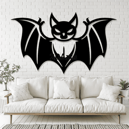 Cartoon Bat Silhouette Wallart 3d model