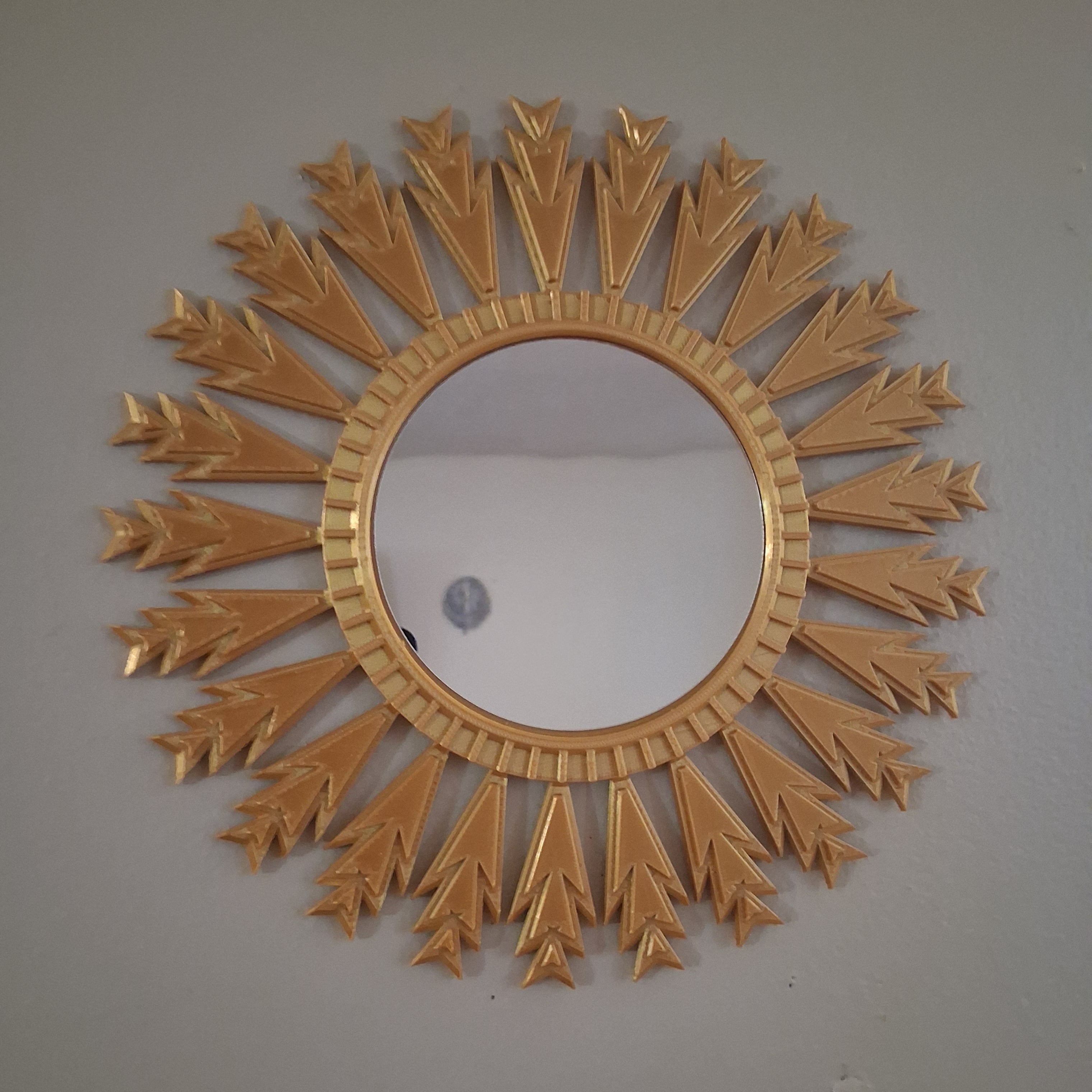 1950s Art Deco Star Burst Wall Mirror 3d model