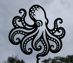 Elegant Octopus 2D Wall Art.stl 3d model