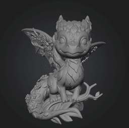 Floral Forest Dragon STL File 3D Printable Cute Fantasy Drago 3d model