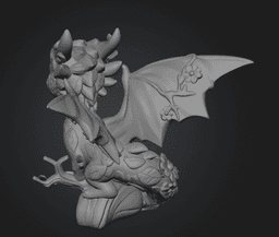 Floral Forest Dragon STL File 3D Printable Cute Fantasy Drago 3d model