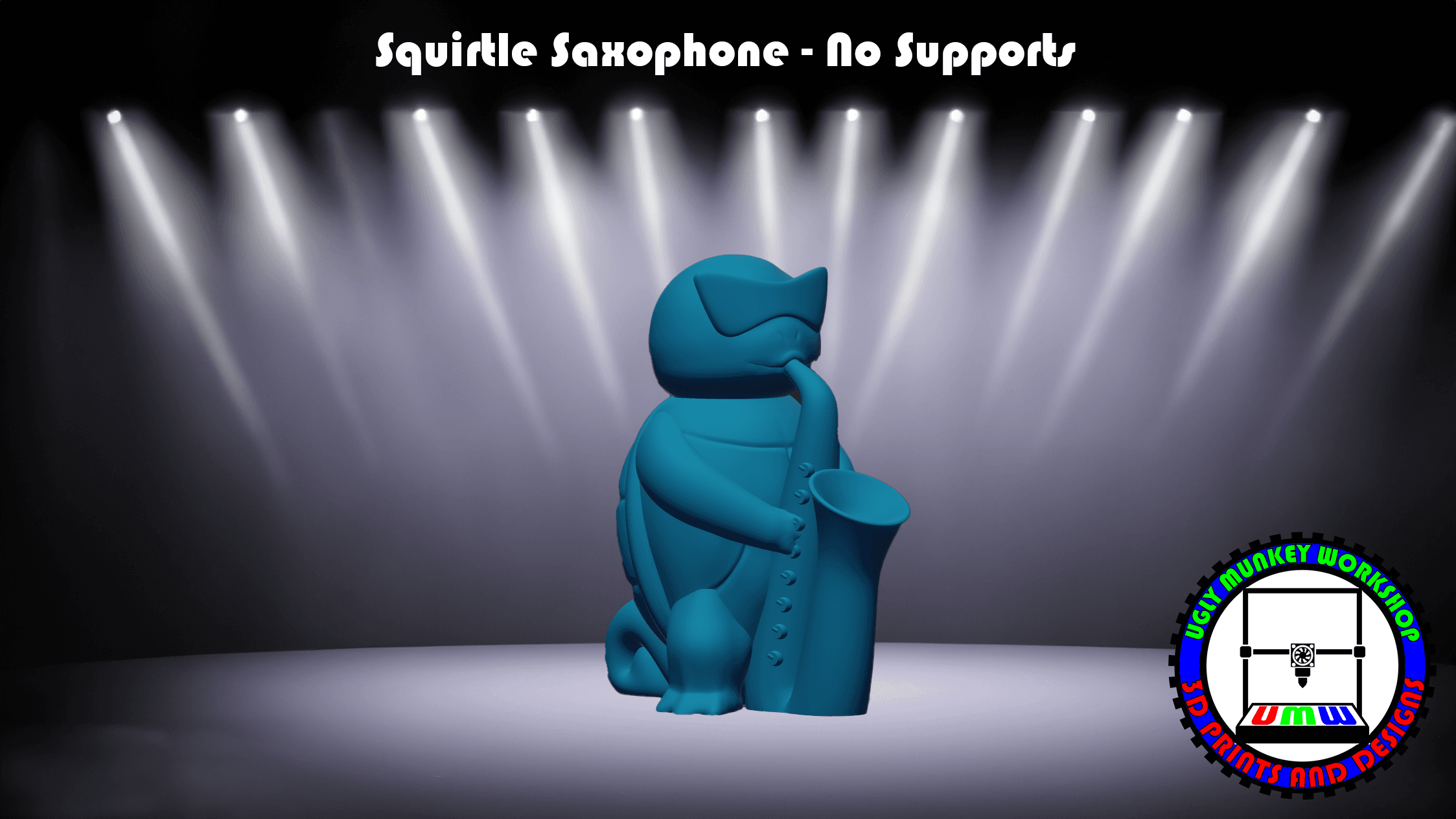 Squirtle Saxophone - No Supports - Print In Place 3d model