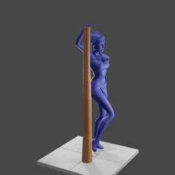 Beautiful Female Alien Leaning on a Pole v2 3d model