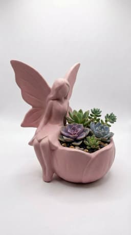 Enchanted Fairy Succulent Planter - Whimsical 3D Printable Flower Pot for Desktop Decor 3d model