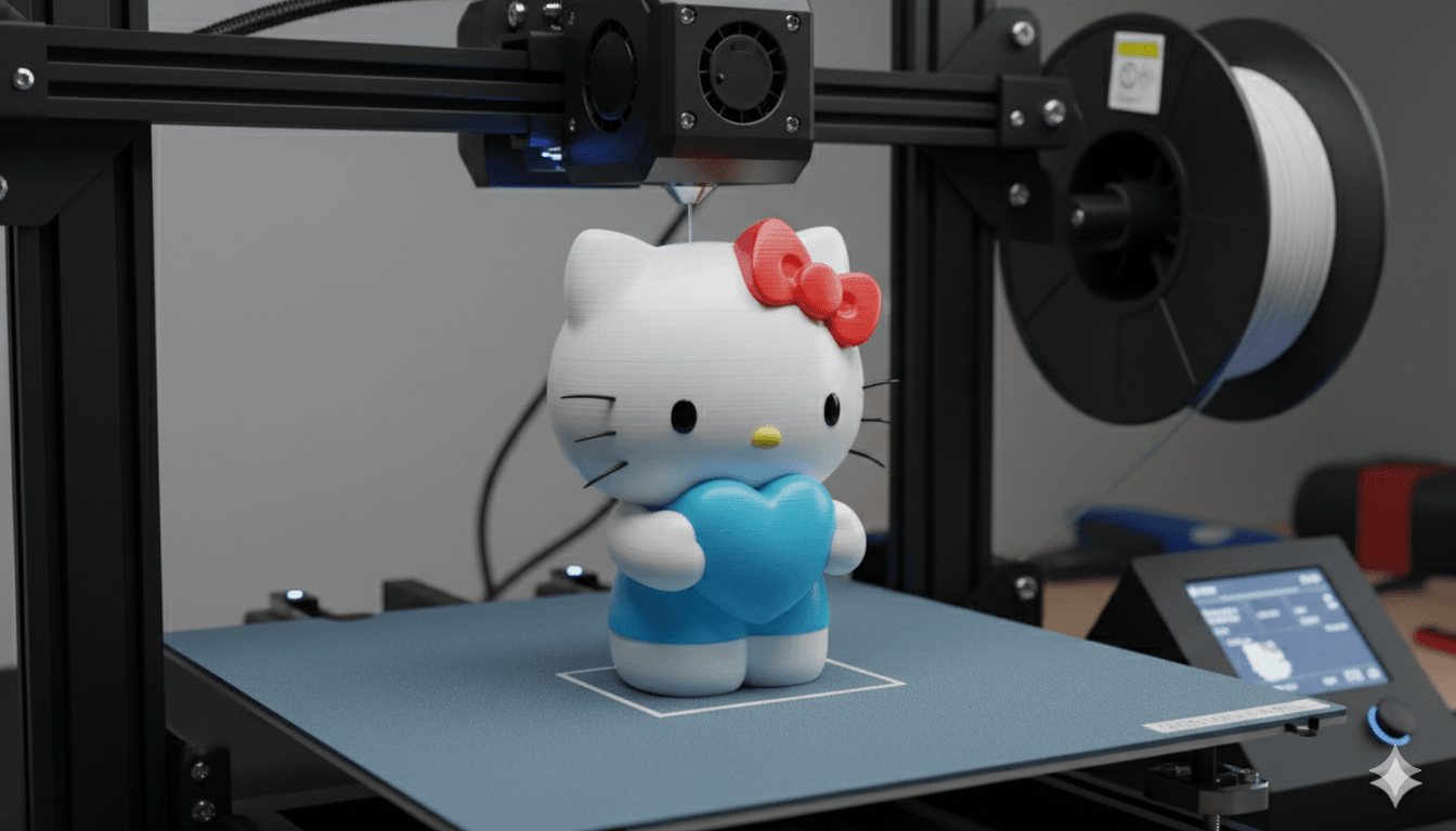Cute Cartoon Cat Character 3D Model - White Kitty Holding Heart 3d model