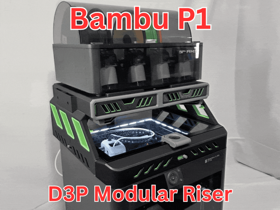 D3P riser for Bambu Lab P1S 3d model