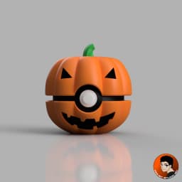Pumpkin Pokeball 01 - Perfect for Halloween 3d model