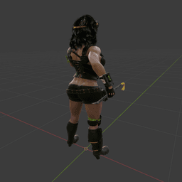 Female Fighter with Dual Crowbars v2.0 3d model