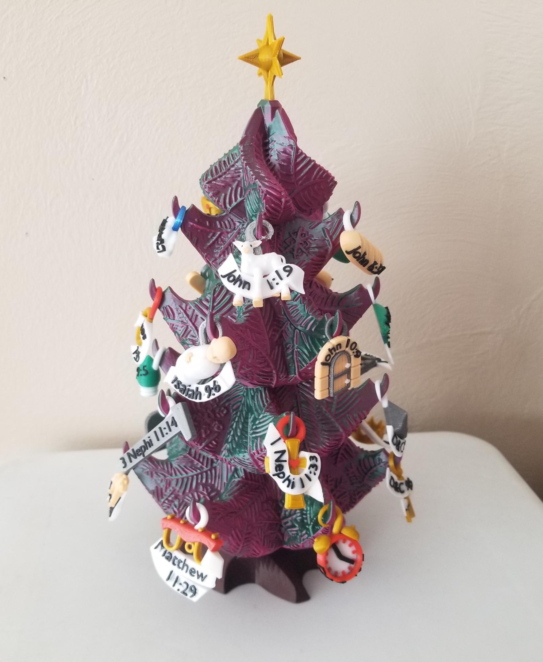 Christmas Tree Desktop Ornament - Church of Jesus Christ of Latter-Day Saints Edition - AMS 4 color ornaments - 3d model