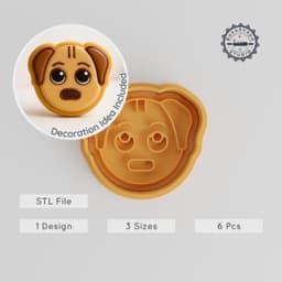 Bored Shape Cutter & Stamp Set, Cookie & Fondant Decorating, 3 Sizes, 6 Pieces Collection PRODUCT_882 3d model