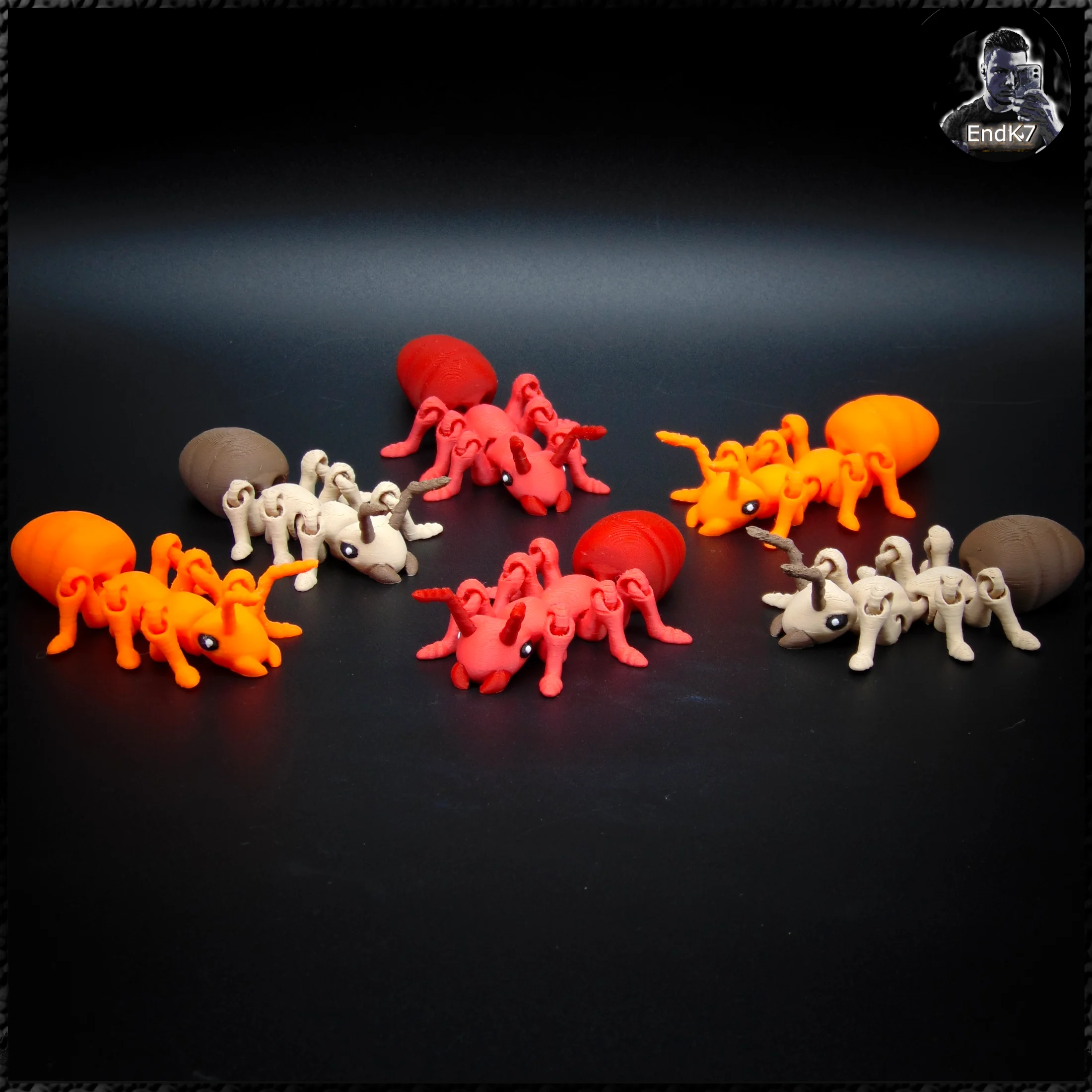 Articulated Ant - Print in Place - No Supports - Multicolor - Keychain 3d model