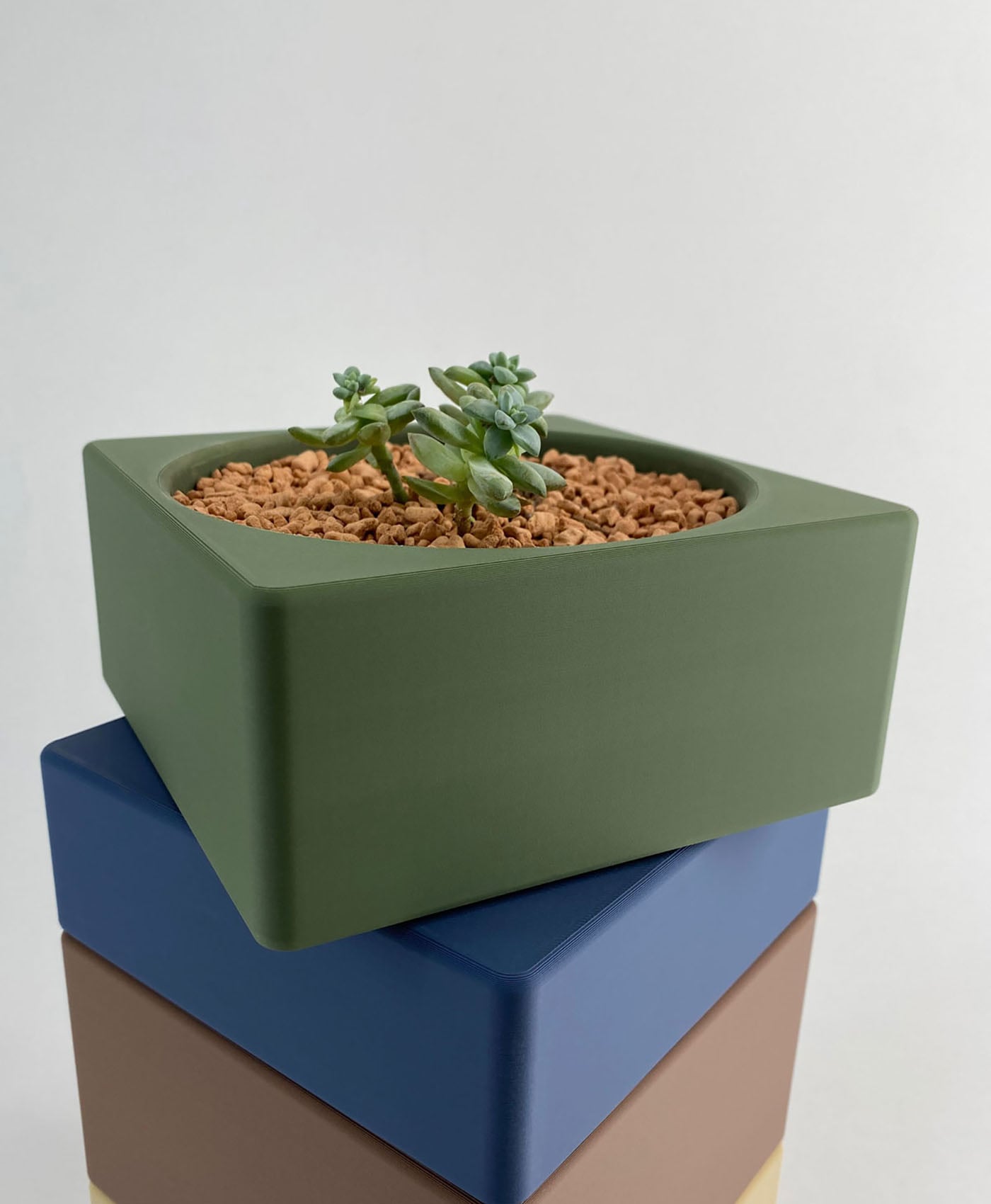 Planters for Succulent Plants - Modular Cacti Pots Set 3d model